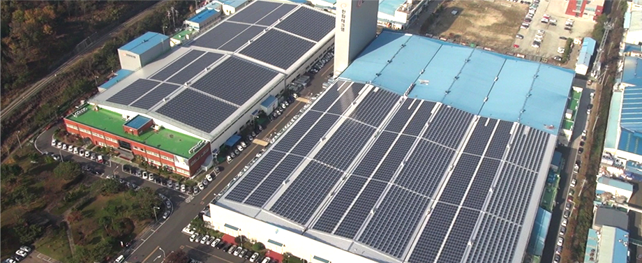 The Roof-top Solar Farm at Hanwha Corporation/Machinery Changwon Factory